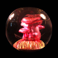 Lead Crystal Cast Glass / Mushroom / 3”