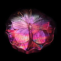 Cast Glass / Butterfly / Dark Purple / 3.75”