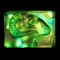 Cast Glass / Egyptian Ram / Green / 3.5”
