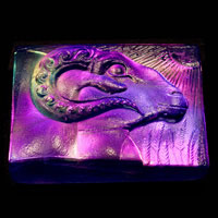 Cast Glass / Egyptian Ram / Purple / 3.5”
