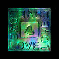 Cast Glass / Love / Green / 3.25”