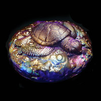 Cast Glass / Sea Turtle / Gold / 3”