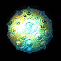 Cast Glass / Sea Urchin Sputnik / Green / 2.5”