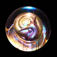 Lead Crystal Cast Glass / Snail / 3”